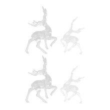 Gymnture Clear Acrylic Reindeer Figurines Set Of 4 For Christmas Decor