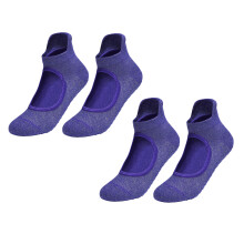 2 Pairs Yoga Barre Socks Cotton Purple Breathable Cushioning For