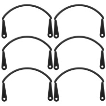 Worgeous 6 Pcs Billiard Net Bag Holder 15.00x8.50x3.00cm Black