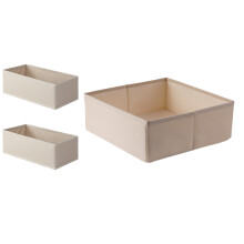 3Pcs Beige Cloth Underwear Drawer Organizers Bra Sock Storage Holders