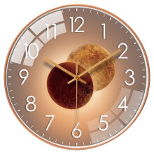 30 cm Round Modern Quiet Wall Clock Non-Ticking Gold Indoor Hanging Clock for Living Room Kitchen Office Bedroom