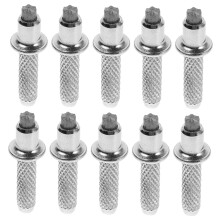Hiking Crutches Tips 10-Pack Tungsten Steel Trekking Pole Tips Compatible with Metal Tube Feet Silver