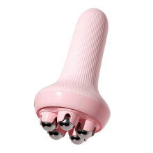 (Pink) 360 Degree Manual Stainless Steel Massager Ball Massage Roller Body Therapy Massager for Neck Back Shoulder Face Lift Tools