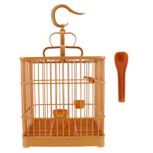 Melantax 1 Set Bird Cage Plastic Parrot Cockatiel Cage With Pole Hook