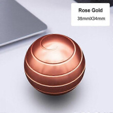 (rose gold) Anti Stress Fingertip Toy Desktop Stress Relief Fidget Metal Decompression Hypnosis Rotary Gyro Toy Kinetic Round Spinning Tops