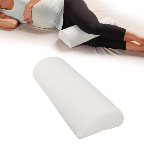 Memory Foam Knee Pillow for Side Sleepers, Ergonomic Design, Lumbar Support, Half Roll Shape, Comfortable Leg Support