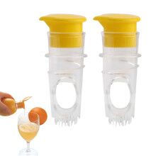 2-Piece Lemon Squeezer Set, BPA-Free Plastic Manual Citrus Juicer with Lid and Filter for Juicing Lemons and Limes