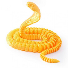 (25 cm, Golden) 3D Printed Articulated Snake Model - Desk Decor, Stress Relief Toy Gift for Kids & Adults