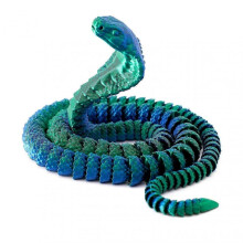 (55cm, Blue Green) 3D Printed Articulated Snake Model - Desk Decor, Stress Relief Toy Gift for Kids & Adults