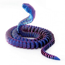 (55cm, Purple) 3D Printed Articulated Snake Model - Desk Decor, Stress Relief Toy Gift for Kids & Adults