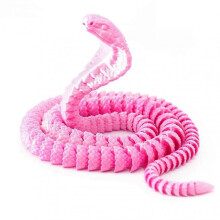 (25 cm, Pink) 3D Printed Articulated Snake Model - Desk Decor, Stress Relief Toy Gift for Kids & Adults