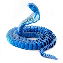(55cm, Blue) 3D Printed Articulated Snake Model - Desk Decor, Stress Relief Toy Gift for Kids & Adults