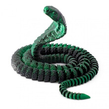 (25 cm, Green Black) 3D Printed Articulated Snake Model - Desk Decor, Stress Relief Toy Gift for Kids & Adults
