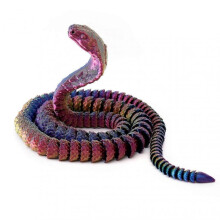 (25 cm, Multicolor) 3D Printed Articulated Snake Model - Desk Decor, Stress Relief Toy Gift for Kids & Adults