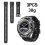 (Black) Silicone Strap For Huawei Watch Ultimate 3pcs Longer Style 4
