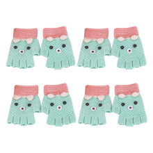Kids Warm Gloves Knitted Fabric 4set 5.1x2.8in