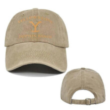 (Khaki) Yellowstone Dutton Ranch Vintage Baseball Cap - Distressed UV Protection Snapback Hat
