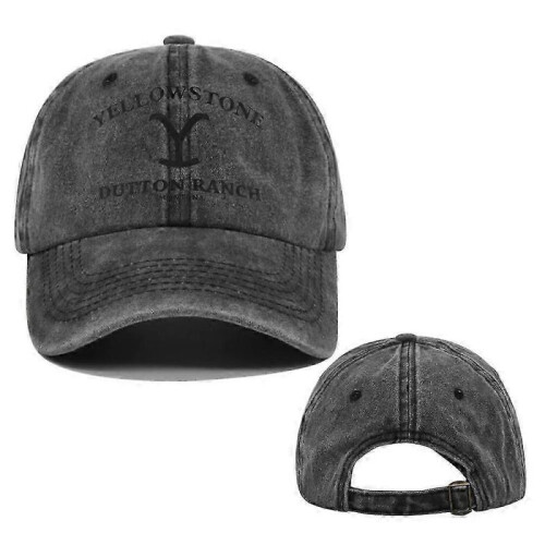 (Black 1) Yellowstone Dutton Ranch Vintage Baseball Cap - Distressed UV Protection Snapback Hat