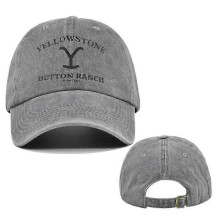 (Grey 1) Yellowstone Dutton Ranch Vintage Baseball Cap - Distressed UV Protection Snapback Hat