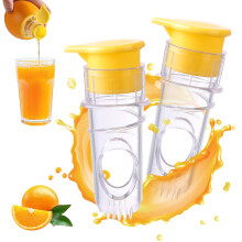 Manual Lemon Squeezer - Handy Citrus Juicer Tool for Lemons, Mandarins, Oranges - Yellow Color, Pack of 2