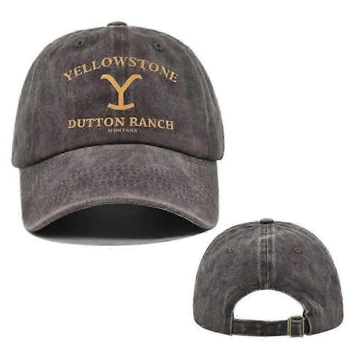 (Coffee) Yellowstone Dutton Ranch Vintage Baseball Cap - Distressed UV Protection Snapback Hat