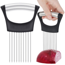 Stainless Steel Onion Holder with Tines for Vegetables and Meat Cutting, Tool for Kitchen Aid for Lemons, Potatoes, Cucumbers