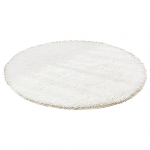 (60cm, White) Round Shaggy Non-slip Rug