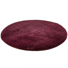 (40cm, Wine Red) Round Shaggy Non-slip Rug