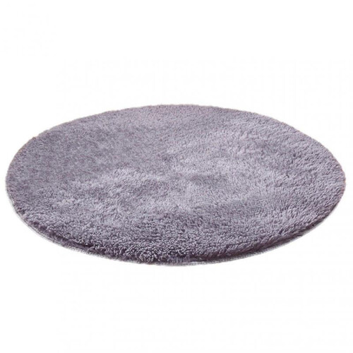 (40cm, Grey) Round Shaggy Non-slip Rug
