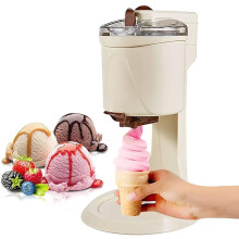 1L Automatic Mini Soft Ice Cream Machine for Home, Portable Ice Cream Maker with Compressor, Easy to Use