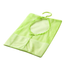 Multi-Purpose Storage Mesh Bag for Bathroom, Hanging Shower Organizer, Green Laundry Line Holder with Clips, Space-Saving Design
