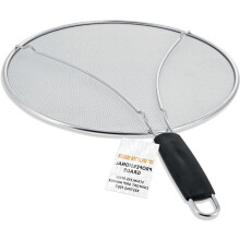 Stainless Steel Grease Splatter Guard 13 Inch Fine Mesh Frying Pan Cover Heavy Duty with Comfortable Grip and Oil Splash Protection