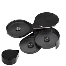 Rimmers for Drinks, Black Margarita Salt Dish Set with 3 Etags, Durable Bar Glass Rimmer Tray for Cocktails and Margaritas