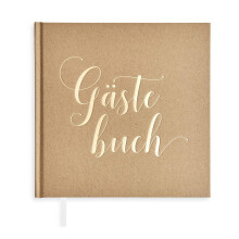 Wedding Guest Book - Elegant Hardcover, Vintage Style, 72 Blank Pages, 21x21cm, High-Quality Kraft Paper, DE