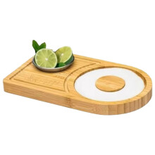 Margarita Salt Rimmer - Compact Wooden Bar Glass Rimmer with Lime Spice Accessories for Home and Outdoor Use