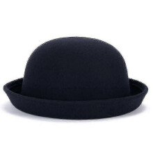 (57cm, navy blue) Fashionable Solid Color Wool Felt Bowler Derby Hat for Women