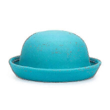 (57cm, Lake blue) Fashionable Solid Color Wool Felt Bowler Derby Hat for Women