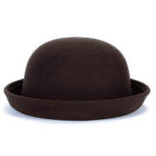 (54cm, coffee) Fashionable Solid Color Wool Felt Bowler Derby Hat for Women