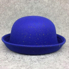 (57cm, royalblue) Fashionable Solid Color Wool Felt Bowler Derby Hat for Women
