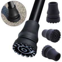 Heavy Duty Rubber Walking Stick Clamp Replacement Non-Slip Black 16mm Durable Stick Tips for Enhanced Stability