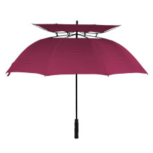 Large Golf Umbrella 135cm/53 Inch Portable Double Layer Automatic Open Straight Umbrella for 2-3 People Wine Red