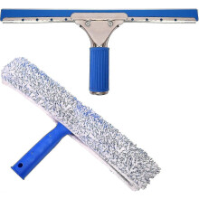 Fensterreinigungsset mit Abzieher und Mikrofaser-Fensterreiniger – Auto-Reinigungsset – 2-in-1-Kombi