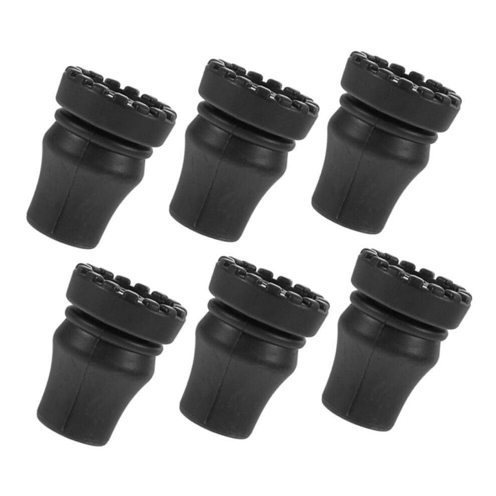 6 Pieces Rubber Tips for Walking Poles, Non-Slip Cane Feet, Shock-Absorbing Pads for Trekking and Walking Sticks