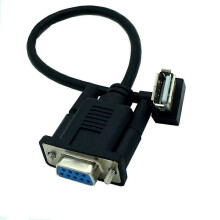 RS232 DB9 9-polige Buchse auf USB 2.0 A Stecker PLC Serielles Kabel Adapter Konverter 8" 25cm