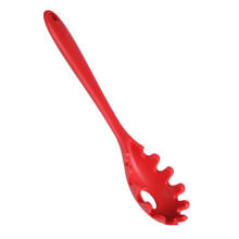 Heat Resistant Silicone Spaghetti Spoon and Fork Set, Non-Stick Kitchen Utensils, Ideal for Daily Cooking, Red