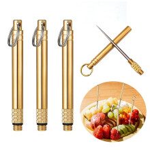 Portable Toothpicks - Pack of 3 Titanium Toothpicks with Pocket Holder for Outdoor Camping, Picnic, and Travel