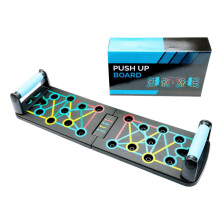 Fitness Board Push Up Stand System 34.6" x 9.7" x 19.2" Compact Portable Strength Training Tool for Full Body Exercise Multicolor