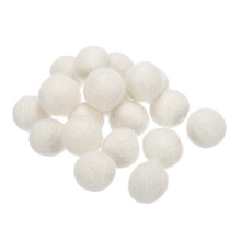 Wool Felt Balls Beads Pack of 20 White 2 cm 20 mm Crafting Material for DIY Projects
