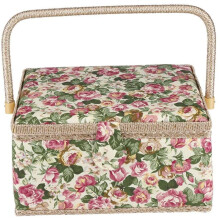 Extra Large Sewing Box Organiser, Vintage Fabric Storage Basket for Needles, Threads, Thimble, and Sewing Supplies