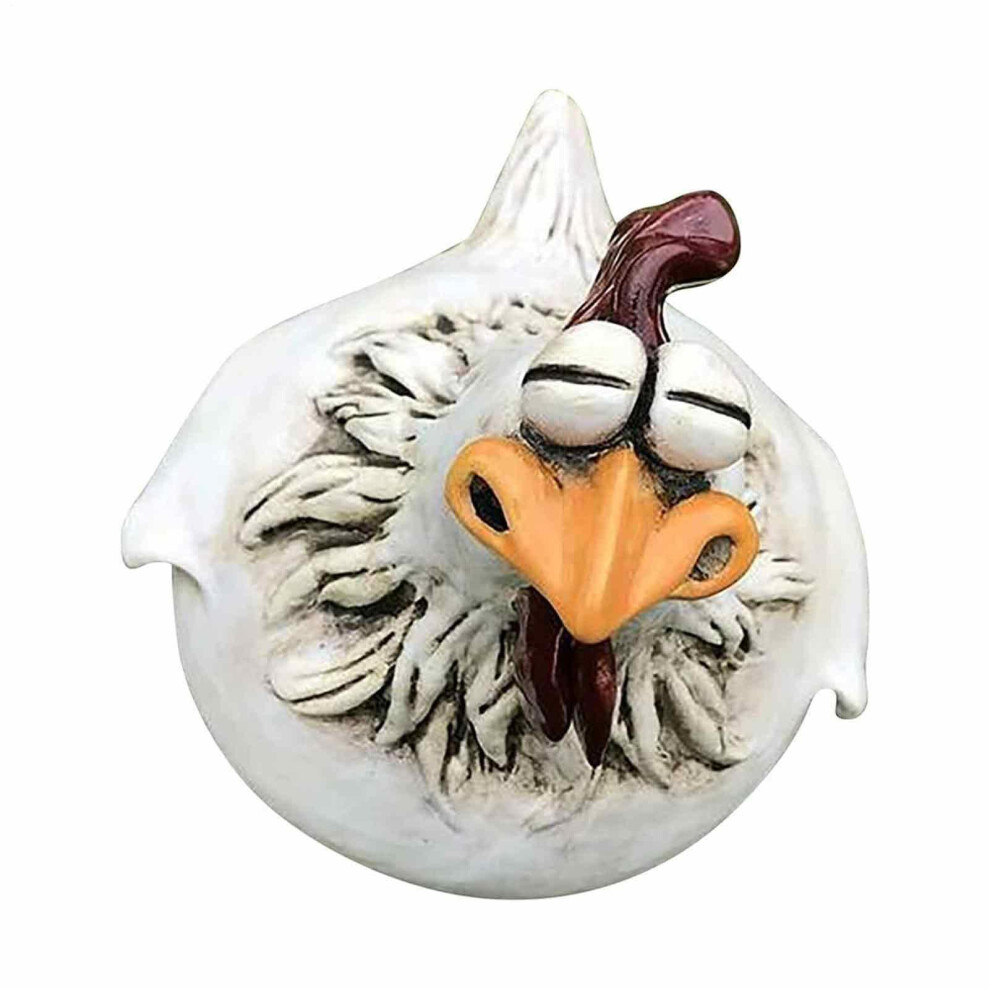 Chicken Fence Decorative Garden Statue - Resin Chicken Ornament for Outdoor Decoration, Garden Stool with Colorful Design-image-OPC-PJWT6ZK-NEW